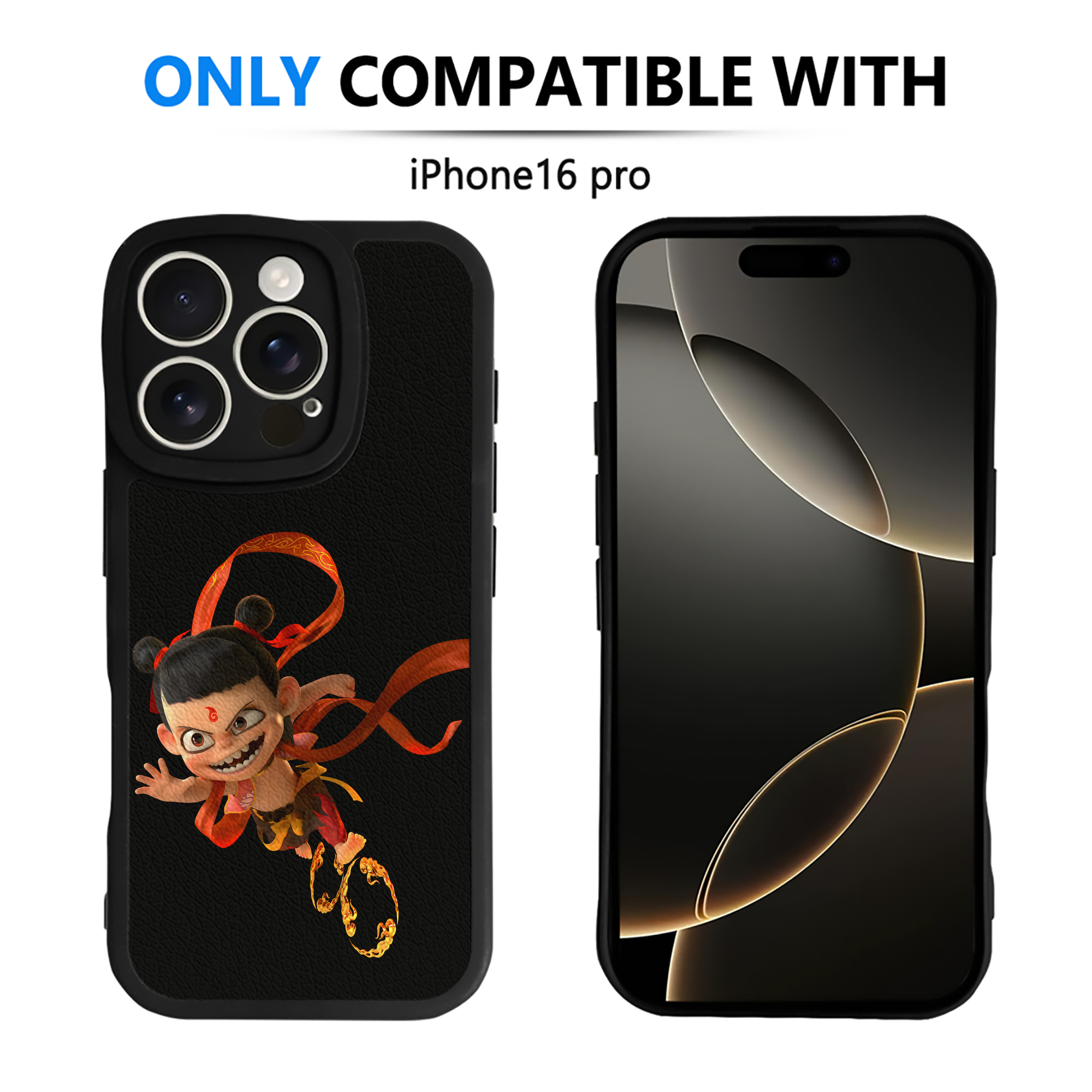 （画像用） Ne Zha 2 ナタ 魔童の大暴れ 【iPhone 16シリーズ対応】シリコンスマホケース（レザー調） 材質：シリコン